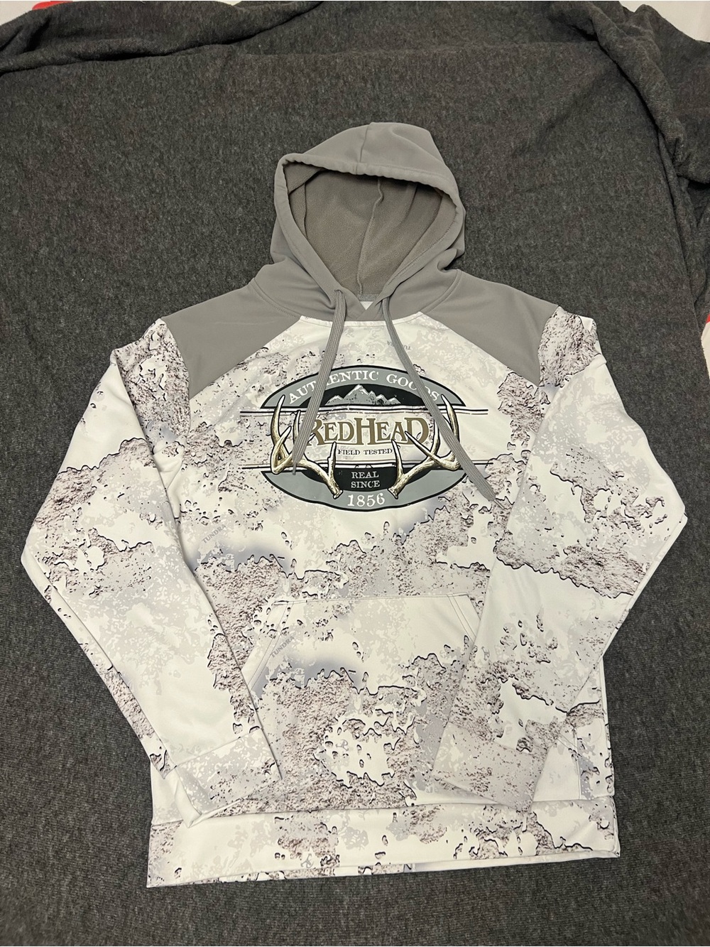 RedHead Camo Hunting Hoodie Tundra Gray White Antler Men’s Small